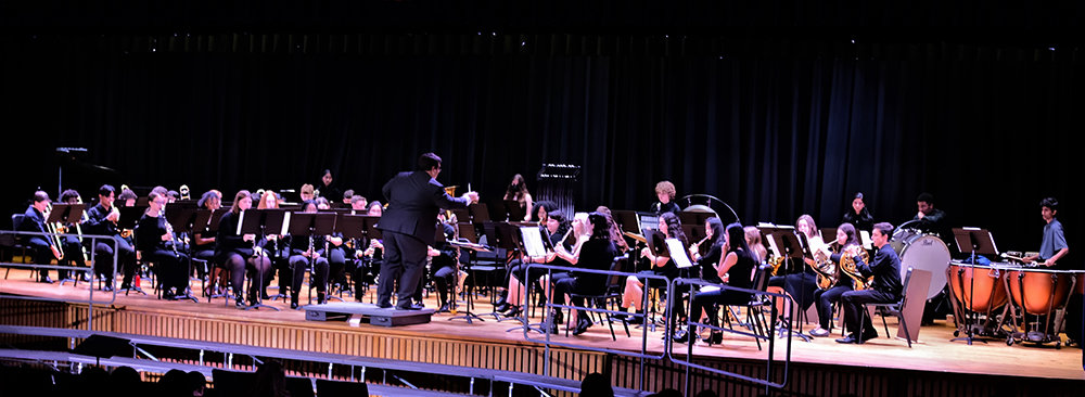 Dan Shaut conducted the Concert Band in challenging selections